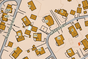 Kartbilde fra WMS-tjeneste av avviket