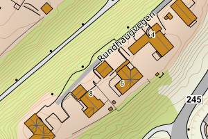 Kartbilde fra WMS-tjeneste av avviket