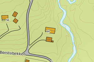 Kartbilde fra WMS-tjeneste av avviket