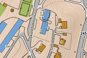 Kartbilde fra WMS-tjeneste av avviket