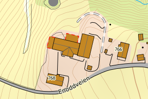 Kartbilde fra WMS-tjeneste av avviket