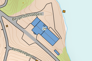 Kartbilde fra WMS-tjeneste av avviket