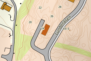 Kartbilde fra WMS-tjeneste av avviket