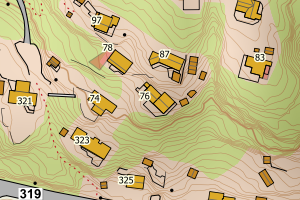 Kartbilde fra WMS-tjeneste av avviket