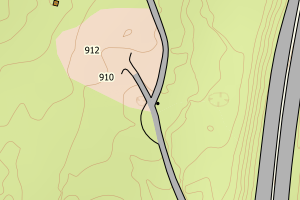 Kartbilde fra WMS-tjeneste av avviket