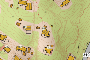 Kartbilde fra WMS-tjeneste av avviket