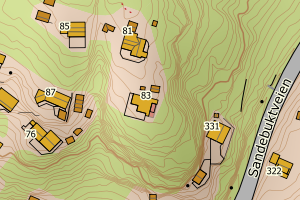 Kartbilde fra WMS-tjeneste av avviket