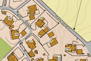 Kartbilde fra WMS-tjeneste av avviket