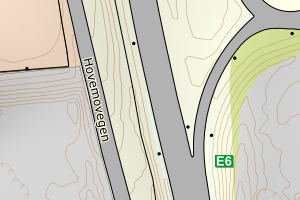 Kartbilde fra WMS-tjeneste av avviket