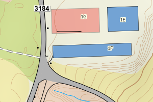 Kartbilde fra WMS-tjeneste av avviket