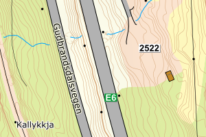 Kartbilde fra WMS-tjeneste av avviket