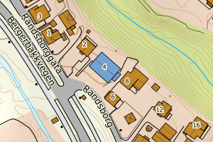 Kartbilde fra WMS-tjeneste av avviket