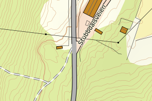 Kartbilde fra WMS-tjeneste av avviket