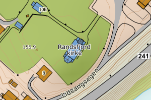 Kartbilde fra WMS-tjeneste av avviket