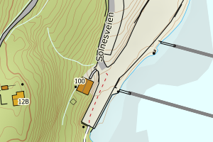 Kartbilde fra WMS-tjeneste av avviket