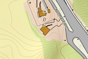 Kartbilde fra WMS-tjeneste av avviket