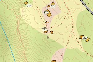 Kartbilde fra WMS-tjeneste av avviket