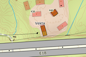 Kartbilde fra WMS-tjeneste av avviket