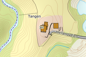 Kartbilde fra WMS-tjeneste av avviket