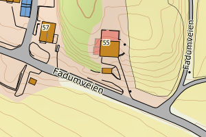 Kartbilde fra WMS-tjeneste av avviket