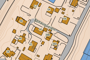 Kartbilde fra WMS-tjeneste av avviket