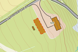 Kartbilde fra WMS-tjeneste av avviket