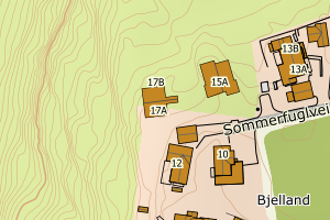Kartbilde fra WMS-tjeneste av avviket