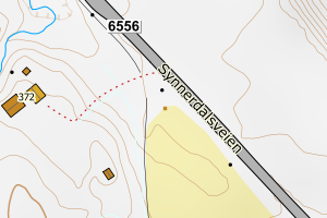 Kartbilde fra WMS-tjeneste av avviket