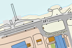 Kartbilde fra WMS-tjeneste av avviket