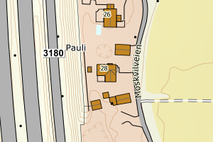 Kartbilde fra WMS-tjeneste av avviket