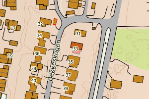 Kartbilde fra WMS-tjeneste av avviket