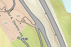 Kartbilde fra WMS-tjeneste av avviket