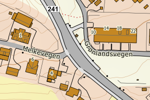 Kartbilde fra WMS-tjeneste av avviket