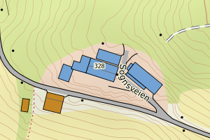 Kartbilde fra WMS-tjeneste av avviket