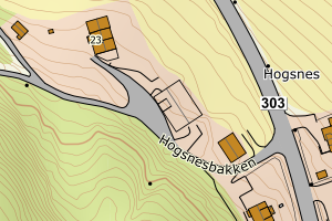 Kartbilde fra WMS-tjeneste av avviket