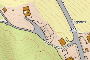 Kartbilde fra WMS-tjeneste av avviket