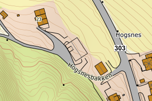 Kartbilde fra WMS-tjeneste av avviket