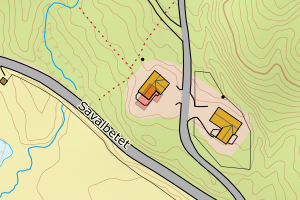 Kartbilde fra WMS-tjeneste av avviket