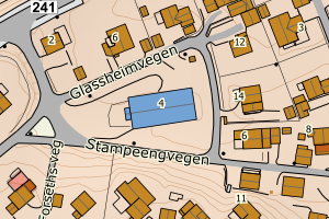 Kartbilde fra WMS-tjeneste av avviket
