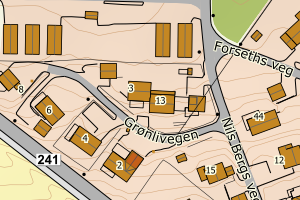 Kartbilde fra WMS-tjeneste av avviket