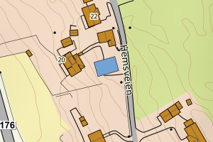 Kartbilde fra WMS-tjeneste av avviket