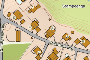 Kartbilde fra WMS-tjeneste av avviket