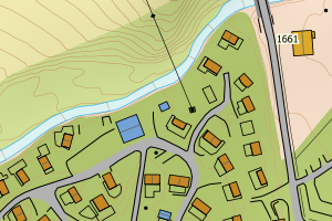 Kartbilde fra WMS-tjeneste av avviket