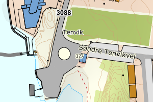 Kartbilde fra WMS-tjeneste av avviket