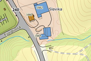 Kartbilde fra WMS-tjeneste av avviket