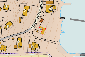 Kartbilde fra WMS-tjeneste av avviket