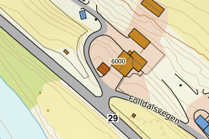 Kartbilde fra WMS-tjeneste av avviket