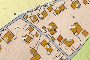 Kartbilde fra WMS-tjeneste av avviket