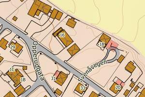 Kartbilde fra WMS-tjeneste av avviket