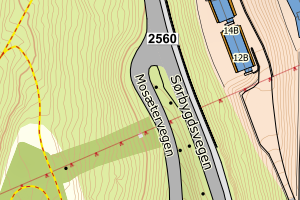 Kartbilde fra WMS-tjeneste av avviket